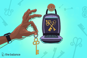 图片显示一只手拿着一把钥匙，键盘和锁与“Roth IRA”写在上面。