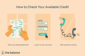 这个插图描述了如何检查您的可用信用，包括“查看您的账单”、“登录您的帐户”和“呼叫客户服务”。