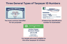 三种类型的纳税人ID号:社会安全是用于税务目的的最常见的标识符，财政部是用于没有资格使用其他纳税人ID号的人，EIN是用于企业的联邦税务识别号码。