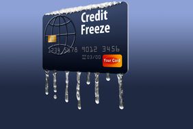 有冰柱的信用卡说明信用冻结