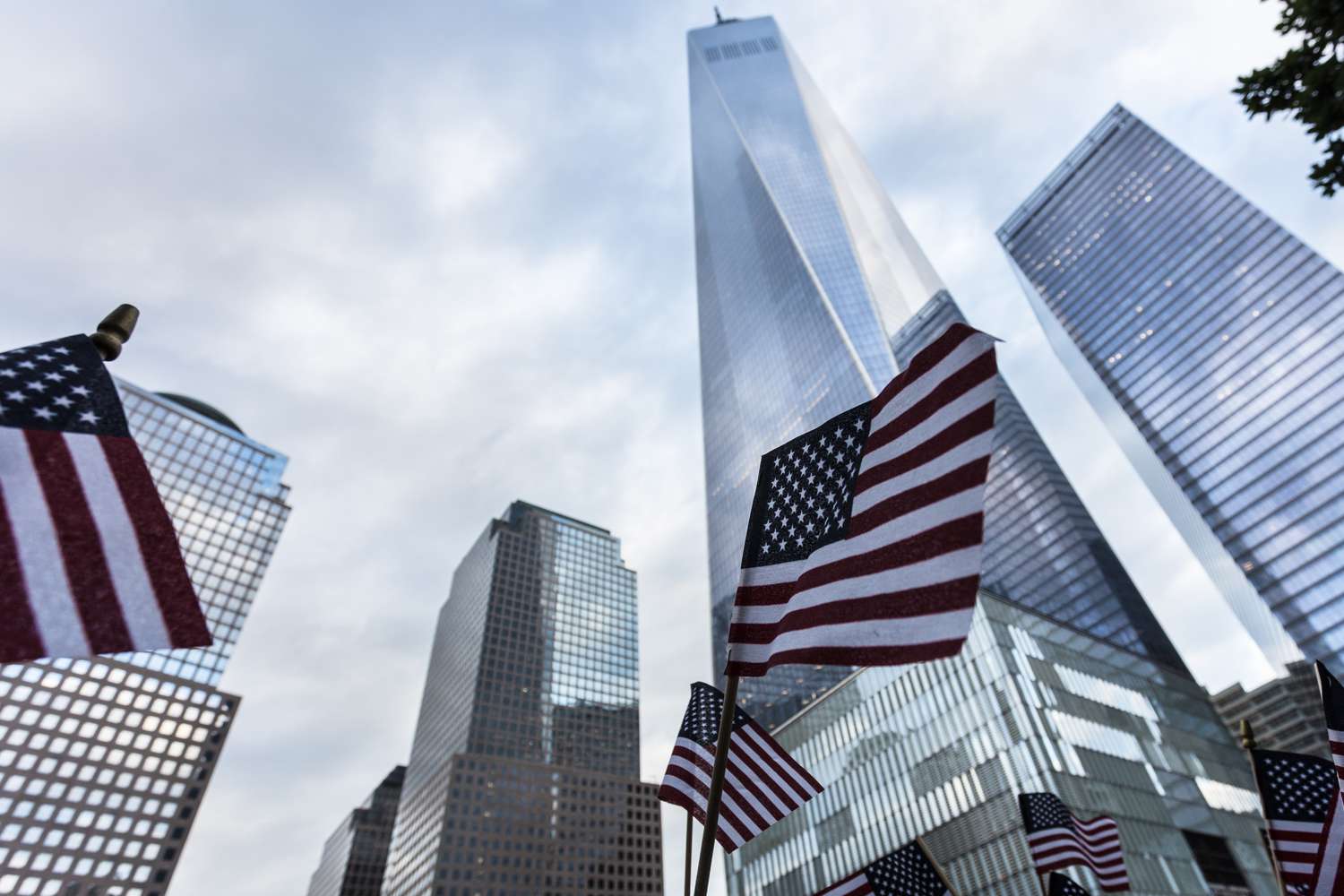 美国国旗在纽约的世界贸易中心