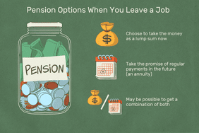 这个例子包括当你离职时的养老金选择，包括“选择现在一次性获得这笔钱”，“接受未来定期支付的承诺(年金)”，以及“可能两者都有可能”。