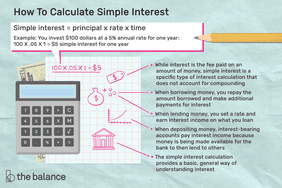 如何计算单利:单利=本金x利率x时间例如:你投资100美元，年利率为5%，为期一年