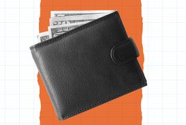 一个钱包的插图，里面有现金＂width=