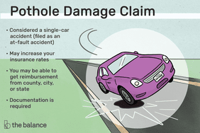 坑洞损害索赔:被认为是单车事故，可能会增加你的保险费率，你可能会从县，市或州获得补偿，文件是必需的