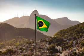 巴西国旗和Corcovado